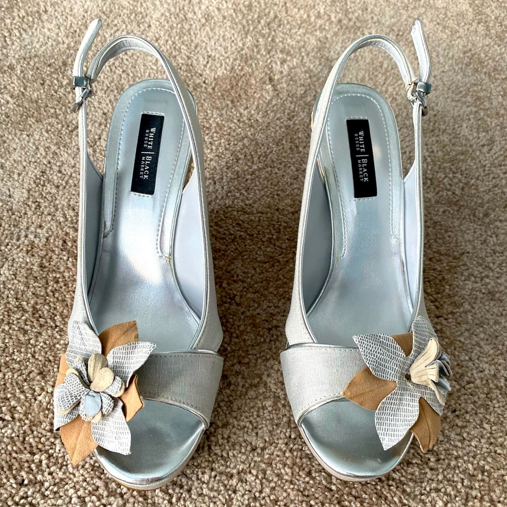 White House Black Market Wedge Sling Backs